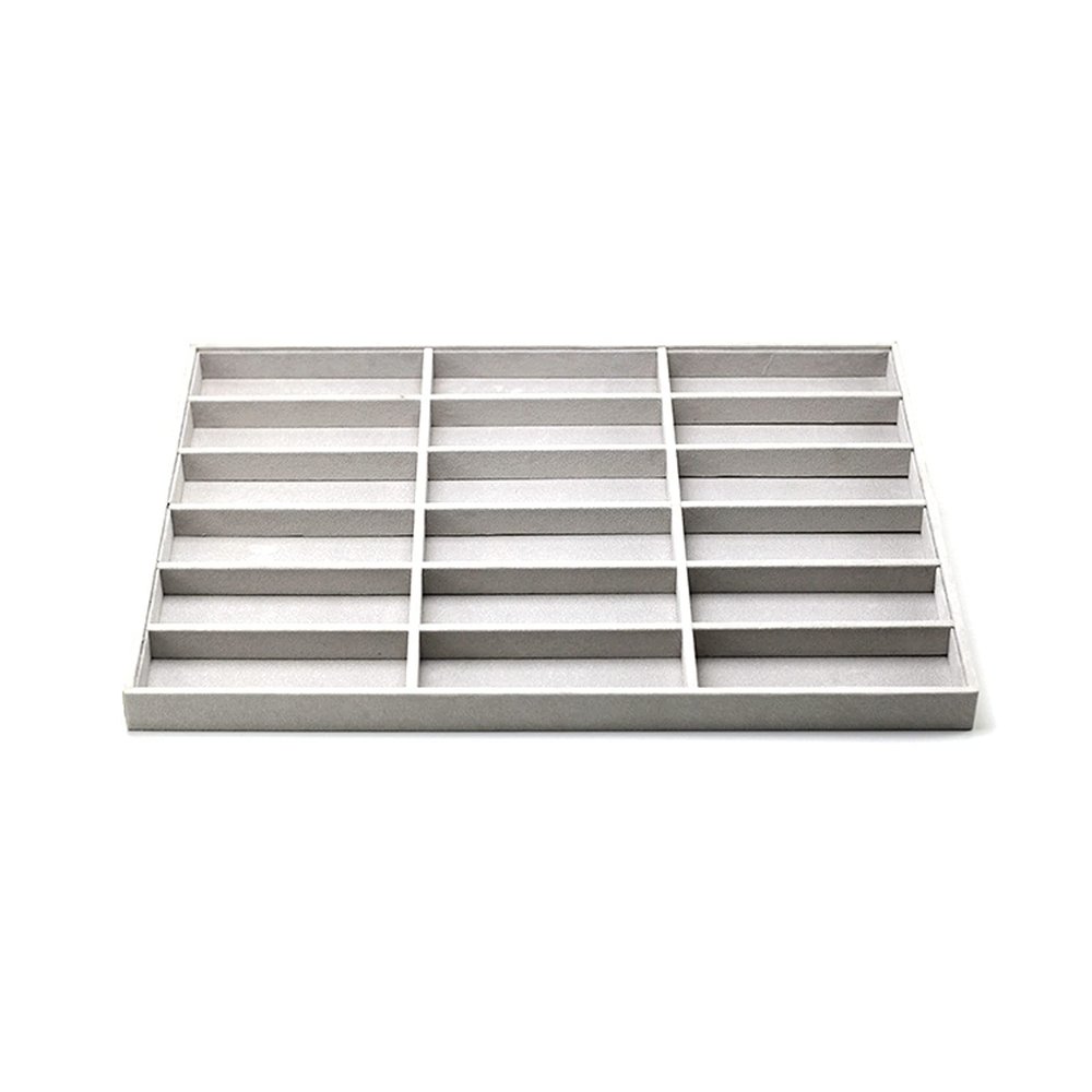 Glasses frame storage rack Glasses display stand 18 Slot Large Grey Premium Quality Velvet Glasses Box Tray Stackable Practical Trade Show Home Use Jewelry Display Organizer Sunglasses Organizer Eyewe