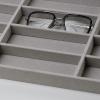Glasses frame storage rack Glasses display stand 18 Slot Large Grey Premium Quality Velvet Glasses Box Tray Stackable Practical Trade Show Home Use Jewelry Display Organizer Sunglasses Organizer Eyewe view 4