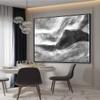 Abstract Black And White Oil Painting Handmade Modern Wall Art For Home Canvas Paintings Large Living Room Decoration 36" x 36" view 2
