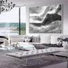 Abstract Black And White Oil Painting Handmade Modern Wall Art For Home Canvas Paintings Large Living Room Decoration 36" x 36" view 3