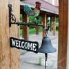 KDLK Cast Iron Doorbell with Welcome Sign Rooster Dinner Bells Front Door Decoration Wall Bell Hanging Bell view 3