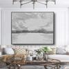 100% Handmade Nordic Abstract Ocean Canvas Abstract Painting Black And White Painting for Living Room Morden creative Home Decor Minimalist Wall Art 72x72 inch view 1