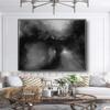 100% Handmade thick knife Black And White Wall Art landscape Oil Painting On Canvas Wall Art Picture Gift 50x50 inch view 1
