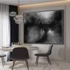 100% Handmade thick knife Black And White Wall Art landscape Oil Painting On Canvas Wall Art Picture Gift 50x50 inch view 2