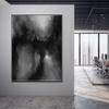 100% Handmade thick knife Black And White Wall Art landscape Oil Painting On Canvas Wall Art Picture Gift 50x50 inch view 4