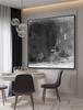 100% Handmade Abstract Black White Art on Canvas Minimalist art Painting Wall Art Decorative Picture Nordic Style Home Decor 32x32 inches view 2