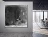 100% Handmade Abstract Black White Art on Canvas Minimalist art Painting Wall Art Decorative Picture Nordic Style Home Decor 32x32 inches view 4