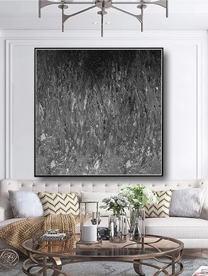 Modern Abstract Black And White Wall Art Canvas Art Paintings For Living Room Bedroom Home Decor Minimalist Wall Art 32" x 32"