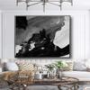 100% hand painted thick knife Black And White square painting modern landscape Oil Painting For Living Room Porch Decoration 50" x 50" view 1