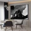 100% hand painted thick knife Black And White square painting modern landscape Oil Painting For Living Room Porch Decoration 50" x 50" view 2