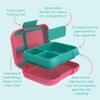 Bentgo Pop - Leak-Proof Lunch Box & Removable Divider for Ages 8+ & Teens - Lunch Container Holds 5 Cups of Food; 3-4 Compartments; Microwave/Dishwasher Safe; 2 Year Warranty (Bright Coral/Teal) view 4