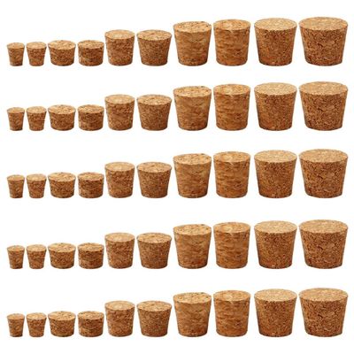 100pcs Wine Cork Stoppers Natural Tapered Bottle Plugs for Wine Preservation and Home Decor Assorted Sealing Covers for Opened Bottles