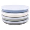 WeeSprout Bamboo Plates with Silicone Lids, Set of 4, Kid-Sized Dinnerware, Cereal, Leftovers & Snacks, Dishwasher Safe Melamine Dishware (Blue, Green, Gray, & Beige) view 1