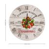 15 Inch Wooden Decorative Wall Clock Farmers Market Clock Strawberries Wood Clock Kitchen Clock Wood Grain Round Decorative Clock Rustic Home Decor for Bedroom Bathroom Kitchen Living Room view 2