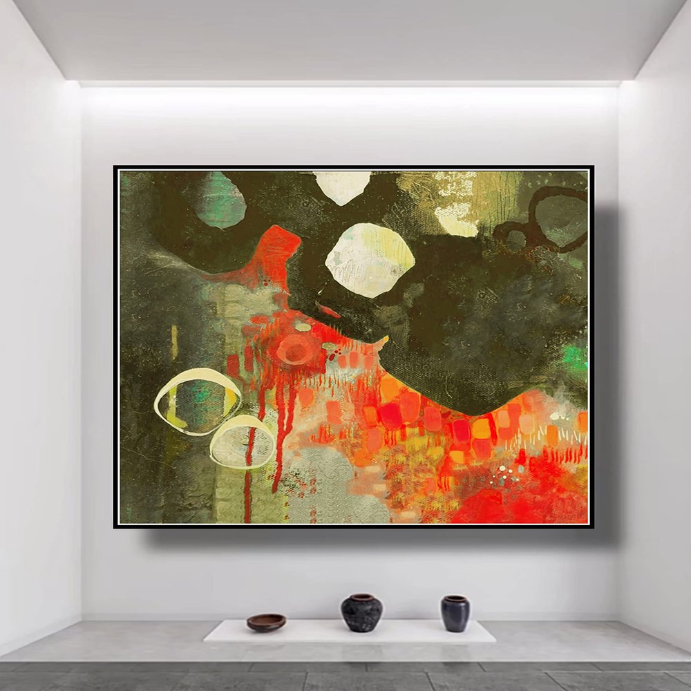 Abstract Oil Painting On Canvas Handmade Brown Modern Wall Art Picture For Home Large Living Room Decoration Paintings 36x36 inch