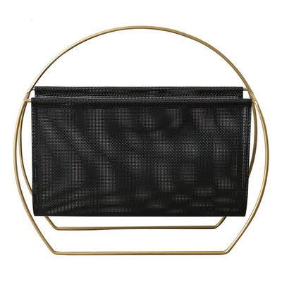 Desktop Magazine Holder Black Rattan Portable Storage Newspaper Rack Magazine Rack for Home Or OfficeBooks Newspapers Display Stand (Color : Black, Size : 45 * 15 * 40cm)