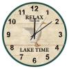 Lake Wood Clock Relax You're On Lake Time Clock Duck Clock Rustic Chic Decorative Wall Clock Non Ticking Silent Quality Quartz Rustic Home Decor for Living Room Kitchen Bedroom And Office 15 Inch view 1