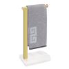 NearMoon Hand Towel Holder with Balanced Marble Base, 304 Stainless Steel Stand Towel Ring L Shape Hand Towel Rack Free-Standing Towel Bar for Bathroom Kitchen Countertop (Single Rod, Brushed Gold) view 1
