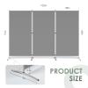 RANTILA 3 Panel Room Divider, 6 Ft Tall Folding Privacy Screen Freestanding Room Partition Wall Dividers, 102''W x 20''D x 71''H, Grey view 2