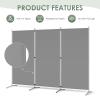 RANTILA 3 Panel Room Divider, 6 Ft Tall Folding Privacy Screen Freestanding Room Partition Wall Dividers, 102''W x 20''D x 71''H, Grey view 3