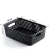 [ 12 Pack ] Plastic Storage Baskets, Small Pantry Organization and Storage Bins, Household Organizers for Laundry Room, Bathrooms, Kitchens, Cabinets, Countertop, Under Sink or Shelves, Black view 3