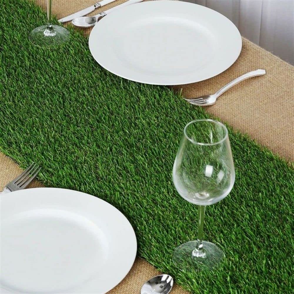 1 Pcs Green Artificial Grass 12 X 108 Table Runner Wedding Party Tabletop Supplies