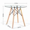 Elepbear 31.5 Inch Small Round Dining Table for 4 People Kitchen Home Modern Leisure Wood Legs Table Glass view 3