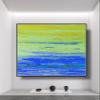 100% Hand Painted Big Size Modern Abstract Ocean sea thick knife landscape artwork oil painting Canvas For Living Room Decor 60x60 inches view 1