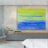 100% Hand Painted Big Size Modern Abstract Ocean sea thick knife landscape artwork oil painting Canvas For Living Room Decor 60x60 inches view 2