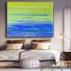 100% Hand Painted Big Size Modern Abstract Ocean sea thick knife landscape artwork oil painting Canvas For Living Room Decor 60x60 inches view 3