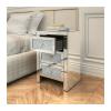 TOMYEUS Drawer Dresser 1 Piece Crystal Diamond Mirror Bedside Table Bedside Table Drawer Bedroom Furniture with 3 Drawers Bedside Storage Cabinet Silver Bedside Table view 2