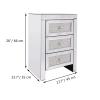 TOMYEUS Drawer Dresser 1 Piece Crystal Diamond Mirror Bedside Table Bedside Table Drawer Bedroom Furniture with 3 Drawers Bedside Storage Cabinet Silver Bedside Table view 3