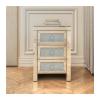 TOMYEUS Drawer Dresser 1 Piece Crystal Diamond Mirror Bedside Table Bedside Table Drawer Bedroom Furniture with 3 Drawers Bedside Storage Cabinet Silver Bedside Table view 4