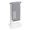 NearMoon Hand Towel Holder with Balanced Marble Base, 304 Stainless Steel Stand Towel Ring L Shape Hand Towel Rack Free-Standing Towel Bar for Bathroom Kitchen Countertop (Single Rod, Chrome) view 1