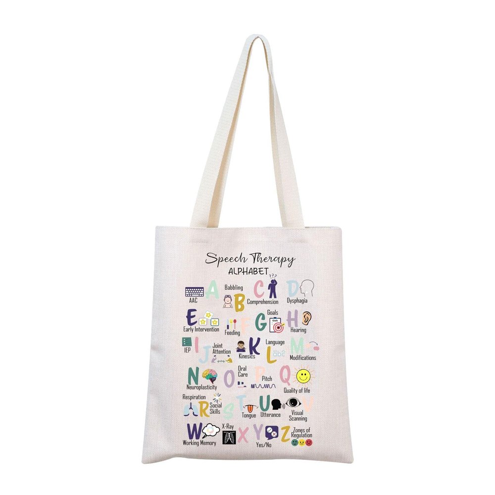 MNIGIU Speech Therapy Tote Bag - SLP Graduation Gift - Thank You Gift for Speech Language Pathologist