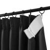 ChadMade Pinch Pleat Blackout Curtain Heavyweight 84 Inches Long Drape 100Wx84L Sliding Glass Door Curtain for Traverse Rod and Track, Black (1 Panel) Memory Trained view 2