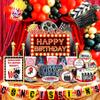 Movie Theme Birthday Party Decorations, Movie Theater Decorations, Backdrop, Balloons Arch,Popcorn Camera Clapboard foil balloons for Movie Night Birthday Party Decorations view 1
