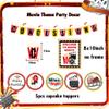 Movie Theme Birthday Party Decorations, Movie Theater Decorations, Backdrop, Balloons Arch,Popcorn Camera Clapboard foil balloons for Movie Night Birthday Party Decorations view 3