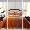 3 Pieces Quilt Set King Size Bedspread Burnt Orange/Rust Coverlet Lightweight Summer Comforter Microfiber Bohemian Bedding Set for All Season Oversized 98x106 Inch Bed Cover(1 Quilt, 2 Pillow Shams) view 2
