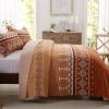 3 Pieces Quilt Set King Size Bedspread Burnt Orange/Rust Coverlet Lightweight Summer Comforter Microfiber Bohemian Bedding Set for All Season Oversized 98x106 Inch Bed Cover(1 Quilt, 2 Pillow Shams) view 3
