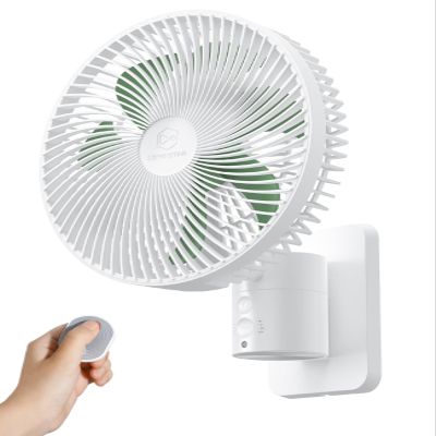 8.5-Inch Quiet Wall-Mounted Oscillation Fan with Remote & Timer, 4-Speed Adjustable for Small Bathrooms, Indoor Bedroom Cooling for RV, Adjustable Tilt, 5.92 ft Cord, Garage Cooling Fan for Home
