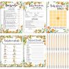 Yinder 145 Pieces Orange Little Cutie Baby Shower Games for Boy or Girl Game Activities Cards with 20 Pencils Includes Bingo Description and Wishes Guess Who Baby Price is Right, Word Scramble Game view 1