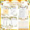 Yinder 145 Pieces Orange Little Cutie Baby Shower Games for Boy or Girl Game Activities Cards with 20 Pencils Includes Bingo Description and Wishes Guess Who Baby Price is Right, Word Scramble Game view 3