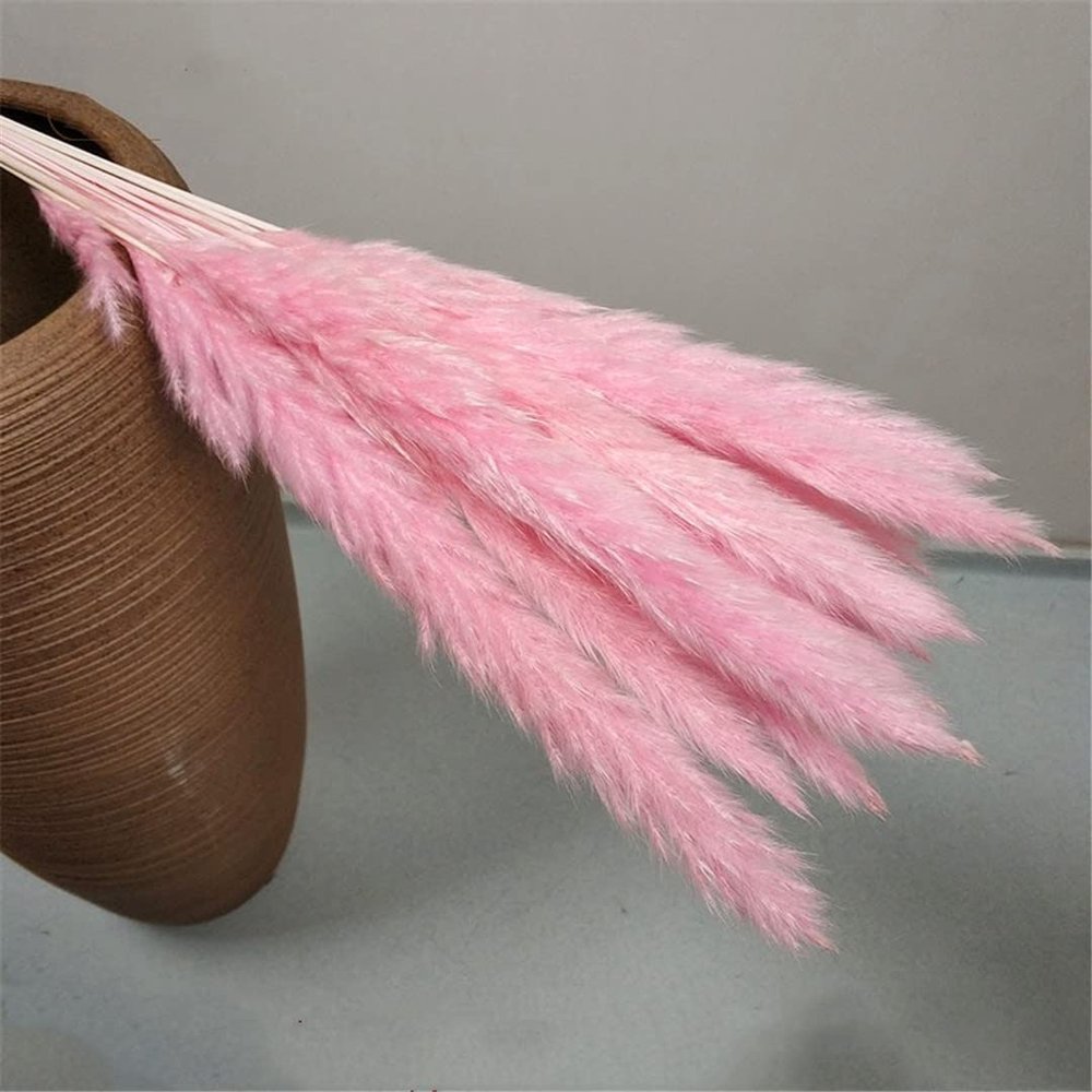 15Pcs Dried Small Pampas Grass Flowers Artificial Plants for Decoration Real Plants Home Decor Wedding Decoration Pink 15Pcs