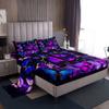 Erosebridal 5 Pcs Twin Size Girls Purple Butterfly Bedding Sets with Galaxy Comforter Set +Fitted Sheet Deep Pocket + Flat Sheet + 2 Pillowcases view 3