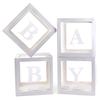 Baby Boxes With 4 pcs Letters White Clear Balloon Box Blocks for Baby Shower and Birthday Party view 1