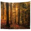 BELECO Fall Forest Tapestry Wall Hanging 80x60 Inch Autumn Sunset Scenery Trees Maple Leaves Nature Tapestry Dark Mountain Forest Landscape Tapestries Art Wall Decor for Bedroom Living Room Dorm view 1