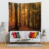 BELECO Fall Forest Tapestry Wall Hanging 80x60 Inch Autumn Sunset Scenery Trees Maple Leaves Nature Tapestry Dark Mountain Forest Landscape Tapestries Art Wall Decor for Bedroom Living Room Dorm view 2