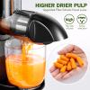 Cold Press Juicer Machines, AMZCHEF Slow Masticating Juicer with Reverse Function, High Juice Yield, Easy Clean with Brush, Recipes for High Nutrient Fruits and Vegetables, Black(Updated) view 3