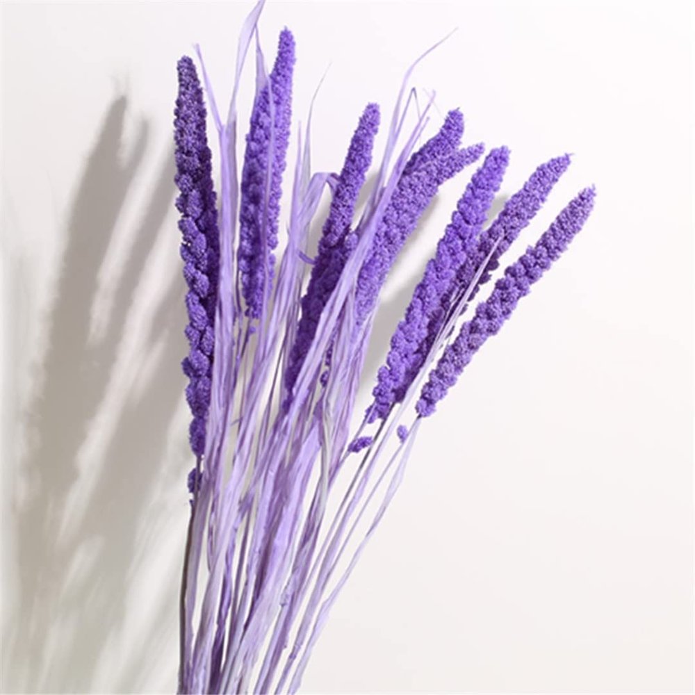 10Pcs Real Dry Flower Bouquet Natural Dried Flower Black Pampas Grass Wheat Grain Home Wedding Table Decoration Dry Plants Purple 10Pcs